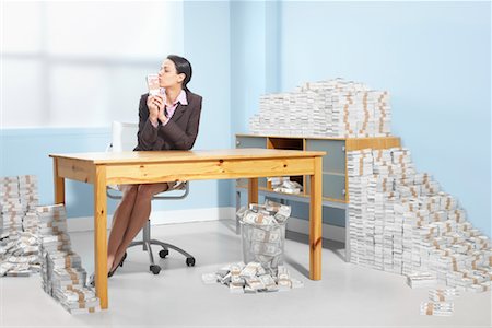 Businesswoman at Desk Stock Photo - Rights-Managed, Code: 700-01606353