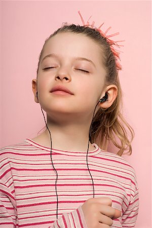 Girl Listening to Music Stock Photo - Rights-Managed, Code: 700-01607048