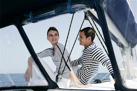 Couple Sailing, Dodecanese, Greece Stock Photo - Rights-Managed, Code: 700-01607091