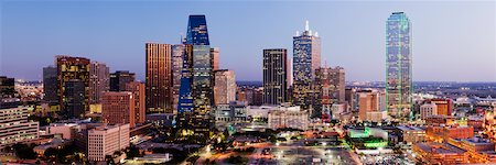 Dallas Skyline at Dusk, Texas, USA Stock Photo - Rights-Managed, Code: 700-01630135