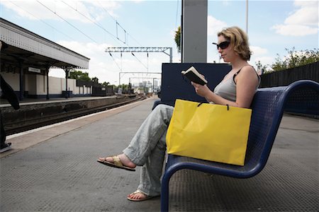 public transit not subway not bus - Woman Waiting for Train Stock Photo - Rights-Managed, Code: 700-01645272