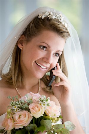 simsearch:600-03445540,k - Bride Talking on Cell Phone Stock Photo - Rights-Managed, Code: 700-01646259