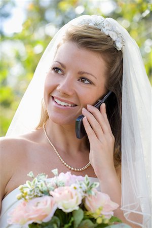 simsearch:600-03445540,k - Bride Talking on Cell Phone Stock Photo - Rights-Managed, Code: 700-01646261