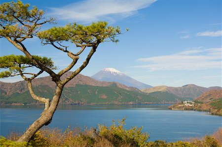 famous nature in asia - Ashinoke and Mount Fuji, Hakone, Honshu, Japan Stock Photo - Rights-Managed, Code: 700-01788019