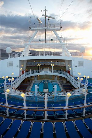 radar parabolic antenna - Deck of Cruise Ship at Sunrise Stock Photo - Rights-Managed, Code: 700-01792308