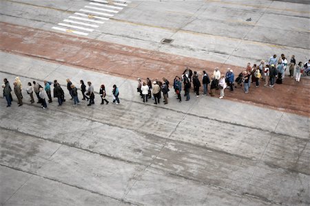 Line-Up of People on Pier Stock Photo - Rights-Managed, Code: 700-01827202