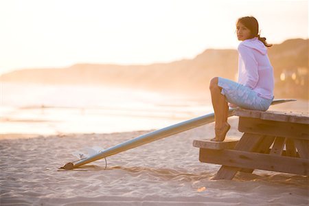 southern california - Surfer on the Beach at Sunset, Newport Beach, Orange County, California, USA Stock Photo - Rights-Managed, Code: 700-01837395