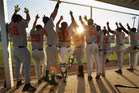 Baseball Players Cheering in Dugout Stock Photo - Rights-Managed, Code: 700-01838357