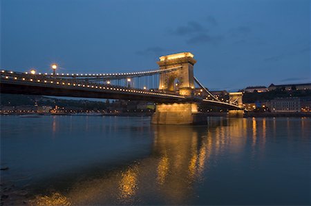 simsearch:700-08212979,k - Szechenyi Chain Bridge at Night, Budapest, Hungary Stock Photo - Rights-Managed, Code: 700-01838682