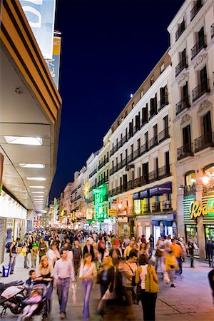 spain night - Shopping Along the Calle del Carmen, Madrid, Spain Stock Photo - Rights-Managed, Code: 700-01879802