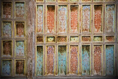 floral pattern - Ornate Wood Panels, Medina of Fez, Morocco Stock Photo - Rights-Managed, Code: 700-01879905