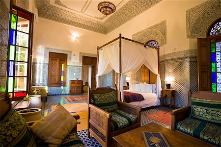 Hotel Room, Riad Dar Roumana, Fez, Morocco Stock Photo - Rights-Managed, Code: 700-01879949