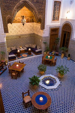 fes, morocco - Dining Room, Riad Dar Roumana, Fez, Morocco Stock Photo - Rights-Managed, Code: 700-01879950