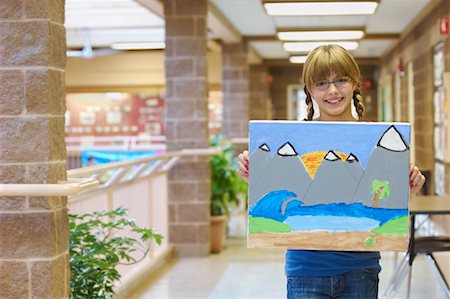 Portrait of Student Showing Painting Stock Photo - Rights-Managed, Code: 700-01954561