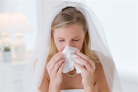 person blowing nose pic - Bride Blowing Nose Stock Photo - Rights-Managed, Code: 700-01955637