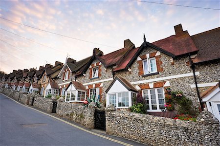 simsearch:700-05662619,k - Exterior of Seaside Cottages, at Dusk, Beer, Devon, England Stock Photo - Rights-Managed, Code: 700-01953812