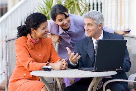 people seating at restaurant - Business People Meeting Outdoors Stock Photo - Rights-Managed, Code: 700-01953842