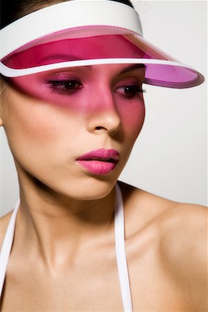 Portrait of Woman Wearing Sun Visor Stock Photo - Rights-Managed, Code: 700-02038202