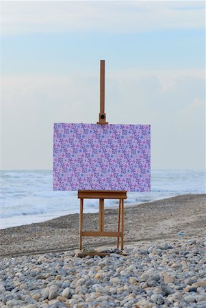 painting of the ocean - Painting Easel by Ocean Stock Photo - Rights-Managed, Code: 700-02038263