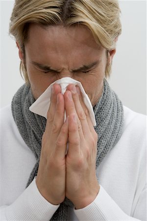 people coughing or sneezing - Man Blowing Nose Stock Photo - Rights-Managed, Code: 700-02033905