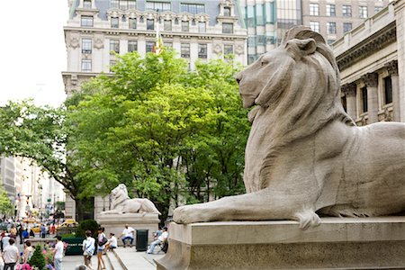 Lion Statues in Front of Lenox Library, New York Public Library, New York City, New York, USA Stock Photo - Rights-Managed, Code: 700-02046127