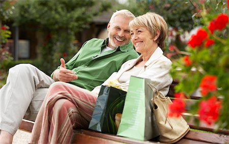 senior women chat - Couple on Park Bench Stock Photo - Rights-Managed, Code: 700-02056031