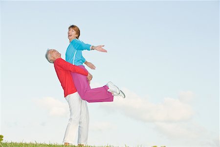 red hair senior woman - Couple Dancing Outdoors Stock Photo - Rights-Managed, Code: 700-02063784