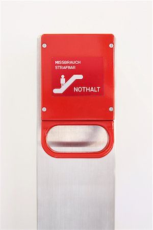 protect pictogram - Emergency Brake for Escalator, Hamburg, Germany Stock Photo - Rights-Managed, Code: 700-02080348
