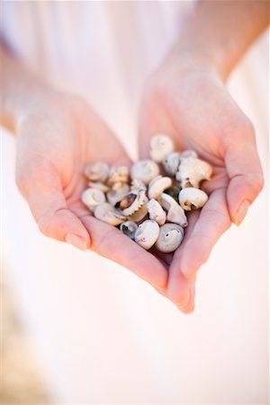 Close-up of Woman Holding Shells, Corona del Mar, Newport Beach, California, USA Stock Photo - Rights-Managed, Code: 700-02080872