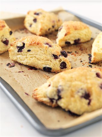 Blueberry Lemon Scones on Unbleached Parchment Paper Stock Photo - Rights-Managed, Code: 700-02125480