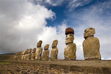 Moai, Ahu Tongariki, Tongariki Beach, Easter Island, Chile Stock Photo - Rights-Managed, Code: 700-02128872