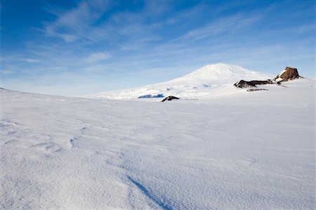 Castle Rock and Mount Erebus, McMurdo Station, Ross Island, McMurdo Sound, Ross Dependency, Antarctica Stock Photo - Rights-Managed, Code: 700-02121079