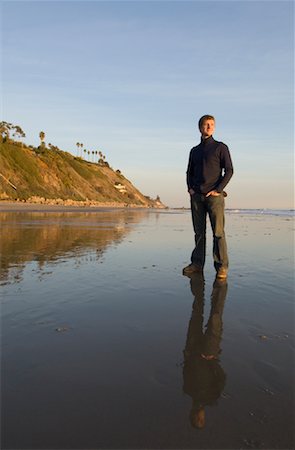 dramatic portrait - Man on Arroyo Burro Beach, Santa Barbara, California, USA Stock Photo - Rights-Managed, Code: 700-02121093