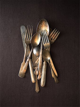 set (pair or group of things) - Antique Cutlery Foto de stock - Con derechos protegidos, Código: 700-02130217