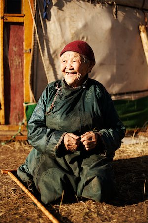 Portrait of Woman, Khustain Nuruu National Park, Mongolia Stock Photo - Rights-Managed, Code: 700-02156729