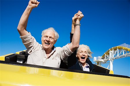 roller-coaster - Couple on Roller Coaster, Santa Monica, California, USA Stock Photo - Rights-Managed, Code: 700-02156947