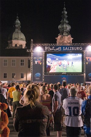 picture of a crowd watching a game - Football Fans Watching Game in the Fanzone, Salzburg, Salzburger Land, Austria Stock Photo - Rights-Managed, Code: 700-02159151