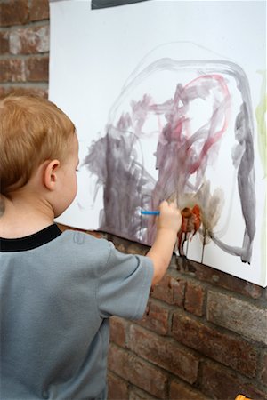 Boy Painting a Picture Stock Photo - Rights-Managed, Code: 700-02200580
