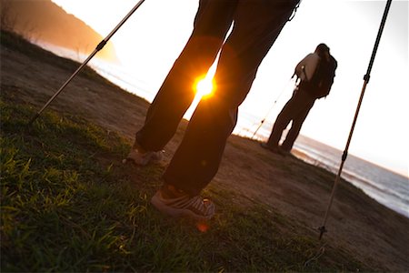 sport dawn - Two Women Hiking Along Cliffs Overlooking Ocean, Palos Verdes, California Stock Photo - Rights-Managed, Code: 700-02200940