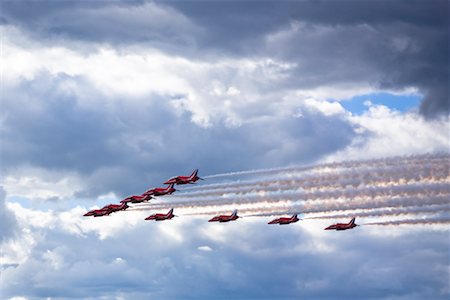 RAF Red Arrows in Formation, Ranborough, Hampshire, England Stock Photo - Rights-Managed, Code: 700-02216602