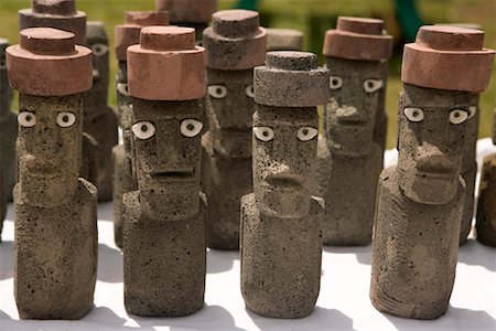Moai Figurines, Hanga Roa, Easter Island, Chile Stock Photo - Rights-Managed, Code: 700-02217138