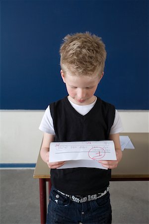 school classroom bad boy - Unsuccessful Student with Test Result Stock Photo - Rights-Managed, Code: 700-02217443
