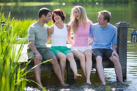 relax cottage lake - People Sitting on Dock Stock Photo - Rights-Managed, Code: 700-02222892