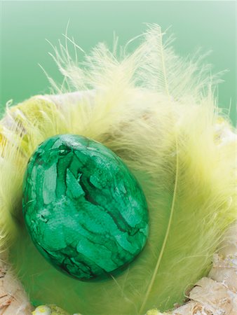 simsearch:700-01173313,k - Green Easter Egg Nestled in Yellow Feathers Stock Photo - Rights-Managed, Code: 700-02245195