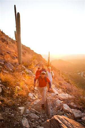 sports and hiking - Hikers Hiking along Hillside, Sabino Canyon, Arizona, USA Stock Photo - Rights-Managed, Code: 700-02245393