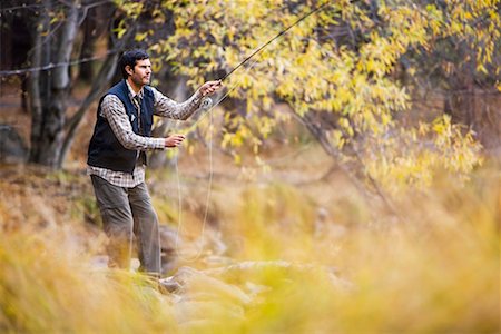 side (anatomy) - Man Fishing in Merced River, Yosemite National Park, California, USA Stock Photo - Rights-Managed, Code: 700-02245504