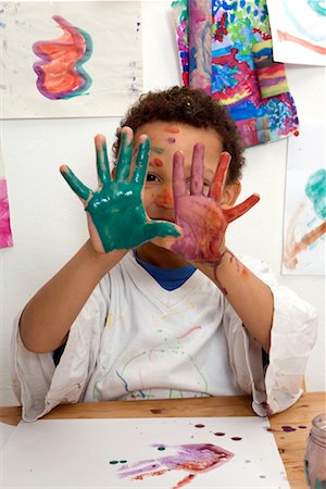 stains and discolorations - Portrait of Boy With Paint on His Hands Stock Photo - Rights-Managed, Code: 700-02264852