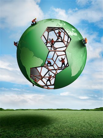 environment construction workers - Construction Workers Building a Globe Stock Photo - Rights-Managed, Code: 700-02264968