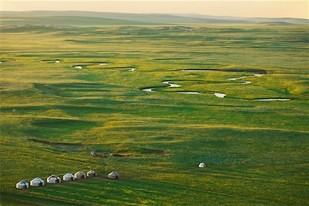 simsearch:400-04587823,k - Overview of Yurts in a Nomadic Cultural Preserve, Gurustai Ecological Preserve, Inner Mongolia, China Stock Photo - Rights-Managed, Code: 700-02288367