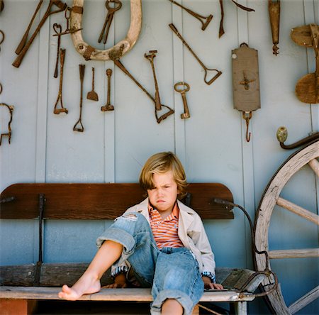 Little Boy Looking Grumpy, Malibu, California, USA Stock Photo - Rights-Managed, Code: 700-02289208